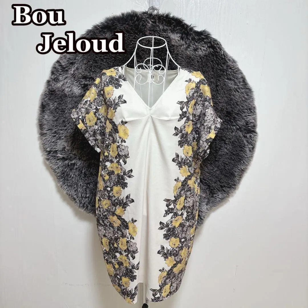 Bou Jeloudブーシュルード新品タグ付き花柄 半袖チュニックネイビー Bou Jeloudブーシュルード新品タグ付き花柄 半袖チュニック