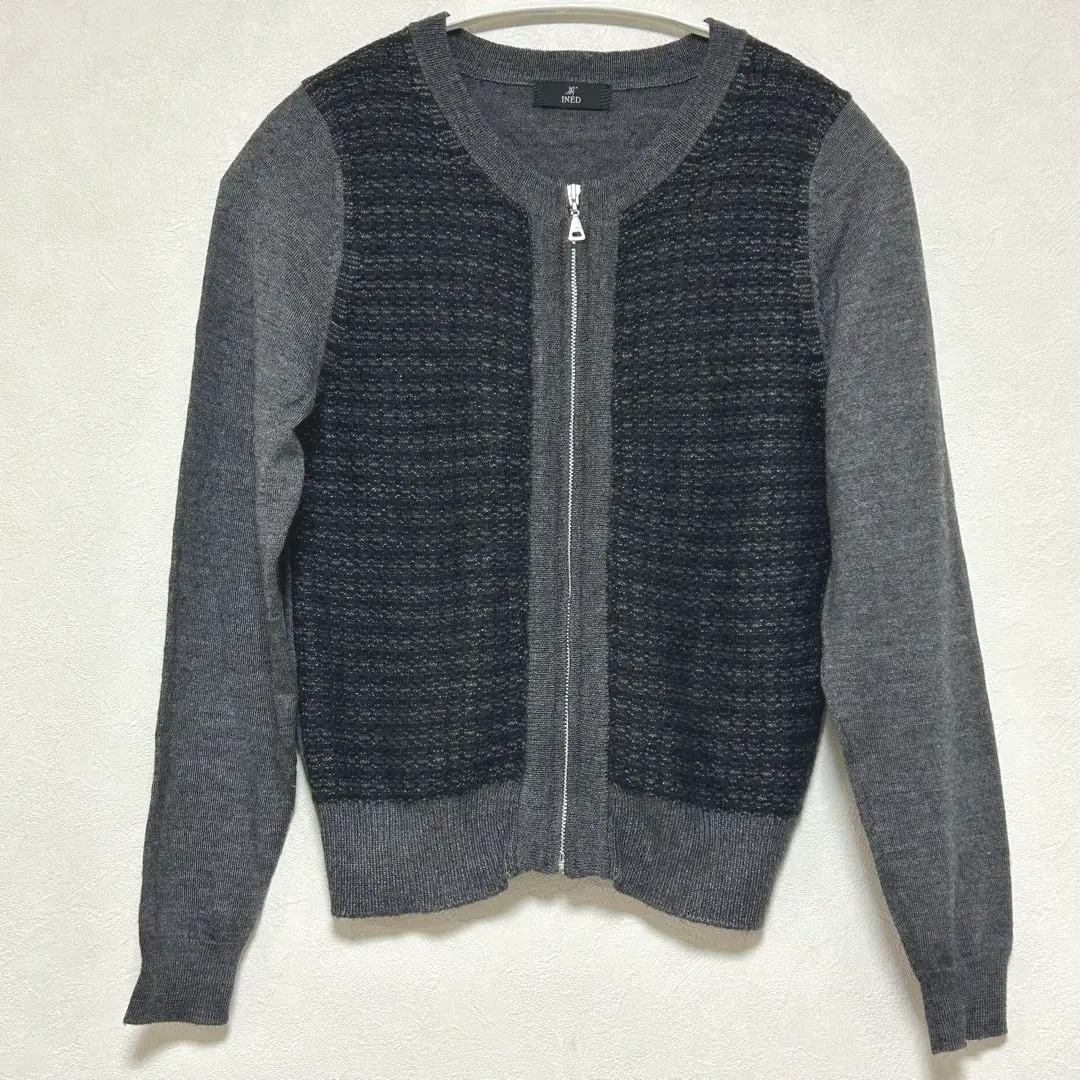 Thumbnail of INED MEN'S Gray Knit Cardigan Zip Up