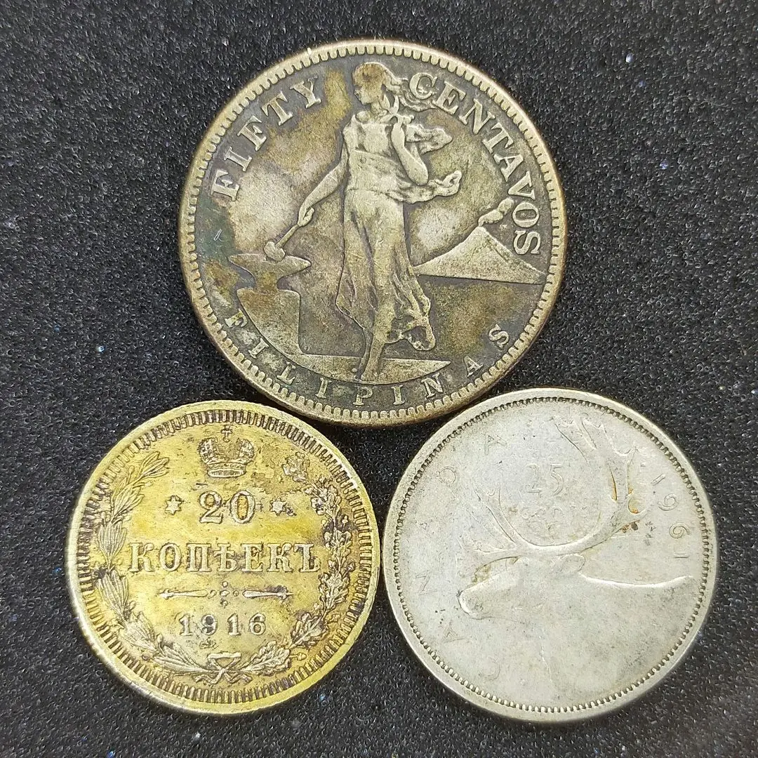 アメリカ領フィリピン銀貨。大型小型２枚セット。 アメリカ領フィリピン銀貨。大型小型2枚セット。 美術品