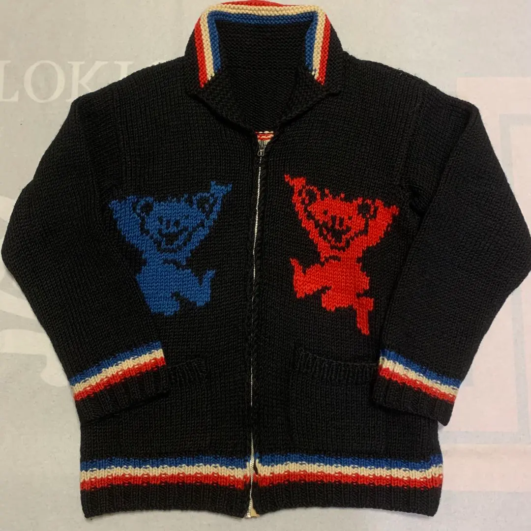 【未着用】90s ヴィンテージ グレイトフルデッド カウチンニット デッドベア ジョーマッコイ×カナディアンセーター×グレイトフルデッド
