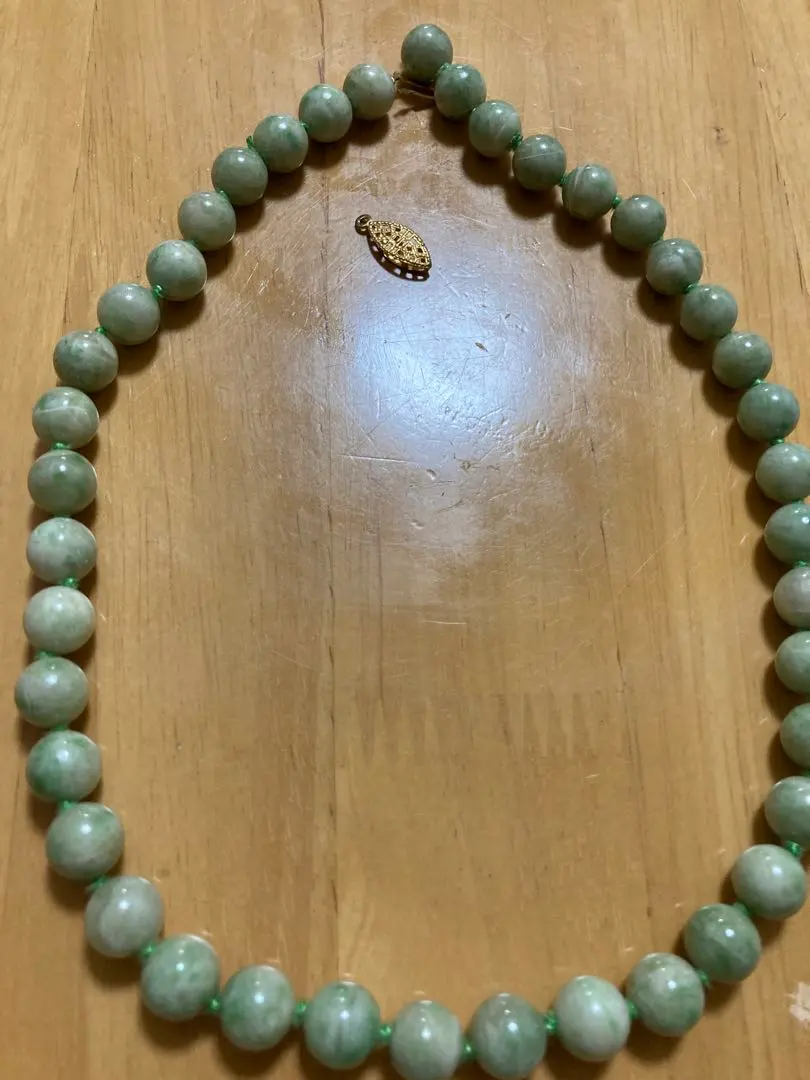 Thumbnail of Green natural stone bead necklace