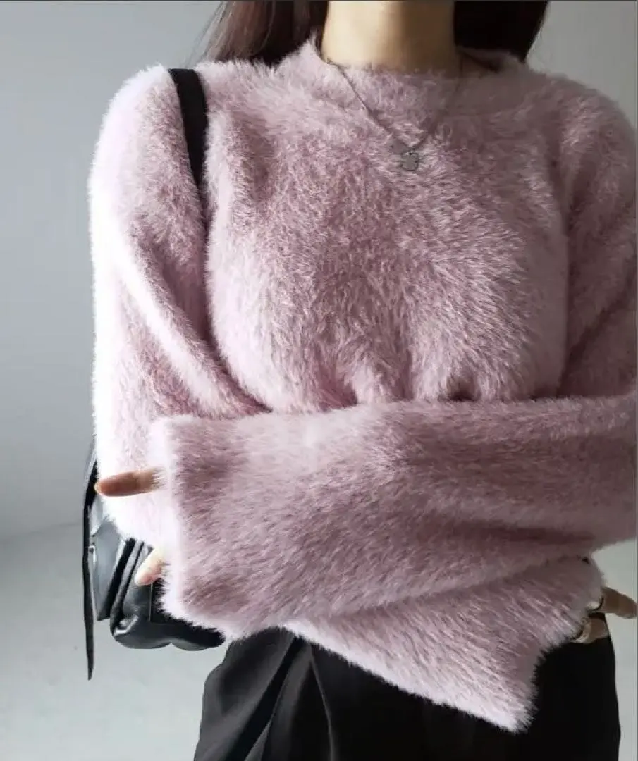 Thumbnail of me+em select / Color Rich Shaggy Knit Top / Pink