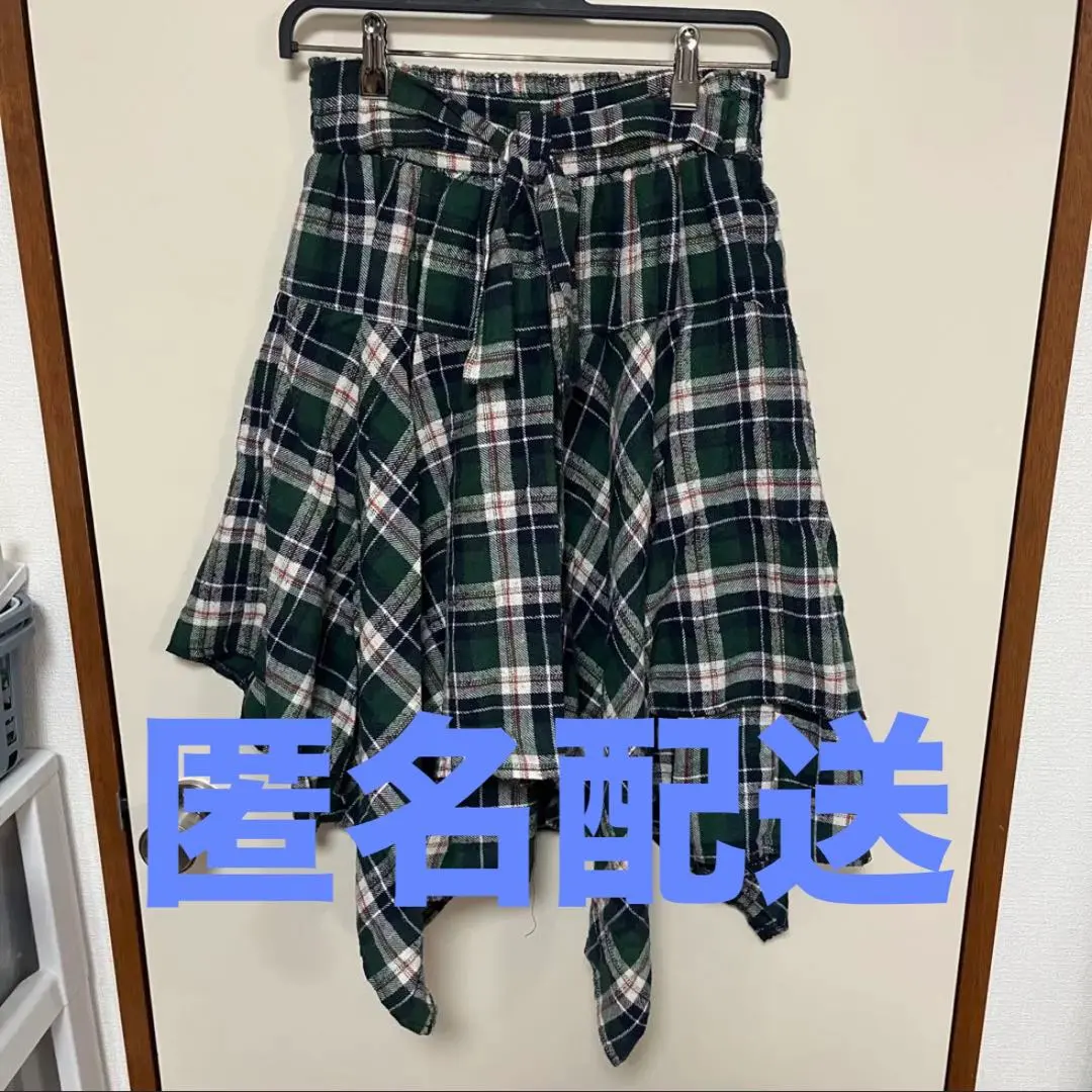 Thumbnail of [Women's M] Green Check Asymmetric Skirt