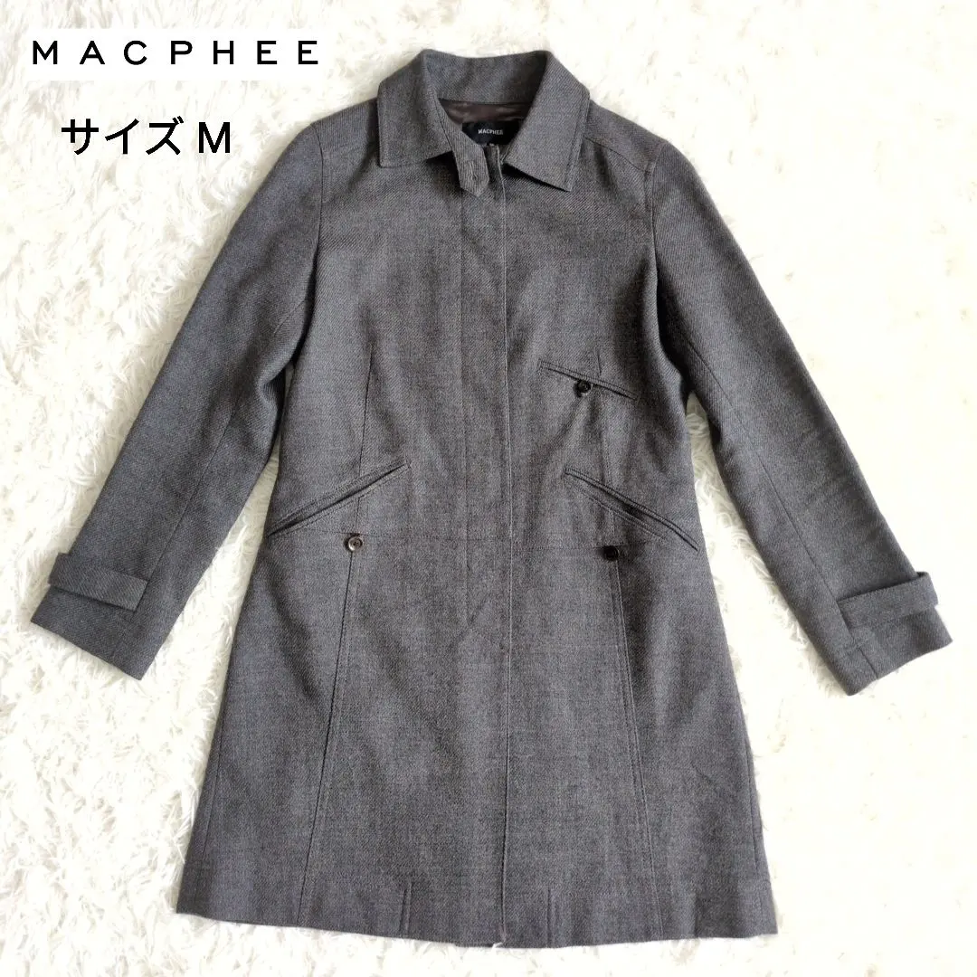 Thumbnail of 【Excellent Condition】MACPHEE Gray Coat Wool 100% Mid-Length Pockets M