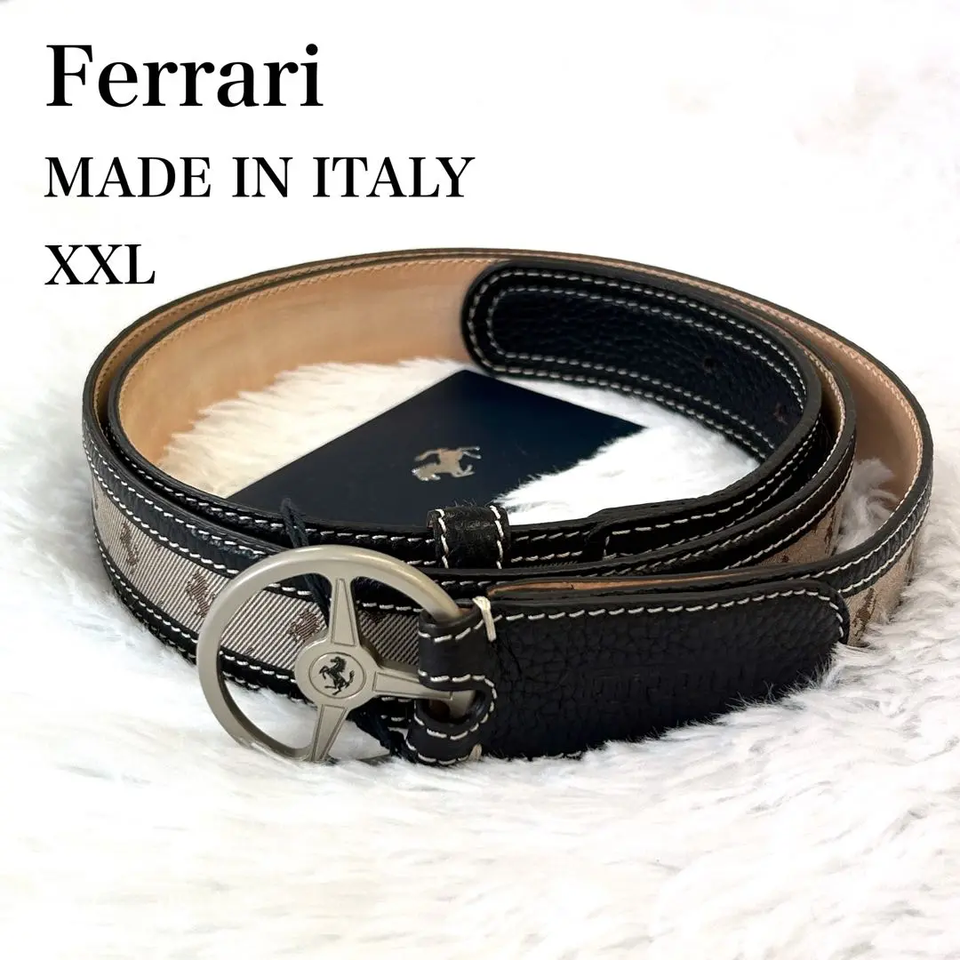 Ferrari ブラックレザーベルト Fロゴ Ferrari ブラックレザーベルト Fロゴ