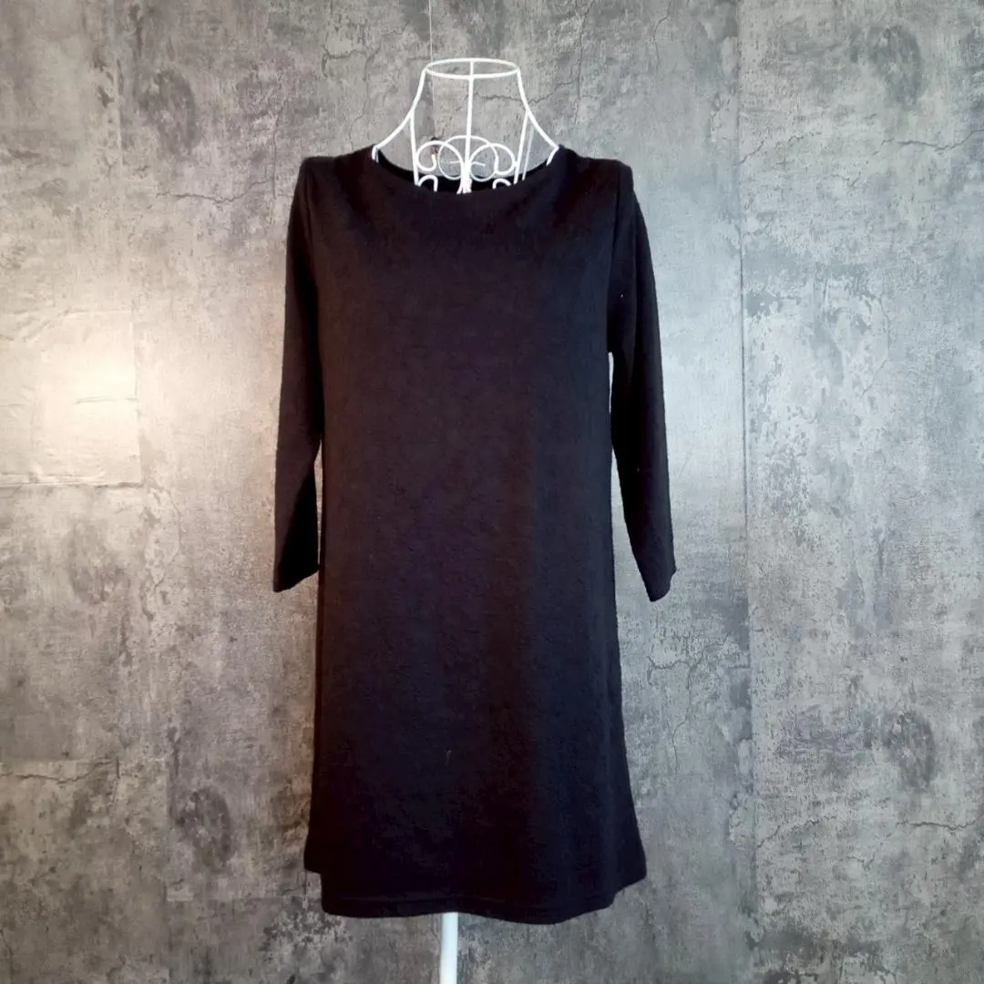 ✨INDEX✨ インデックス♡连衣裙♡七分袖♡后拉链♡黑色(S) 的縮圖