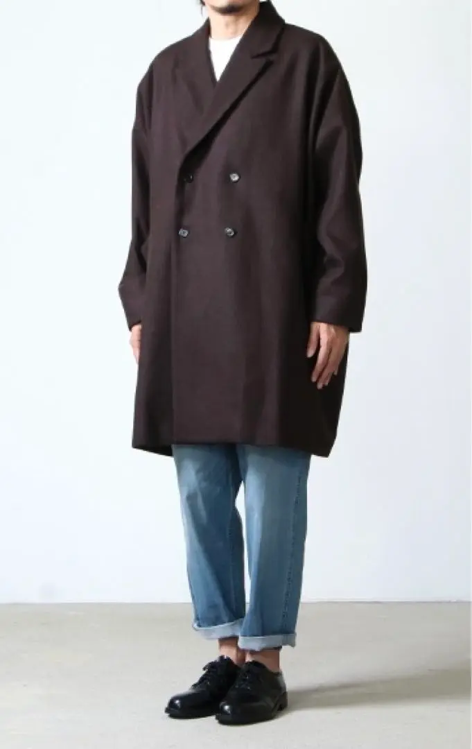 美品　BASIS BROEK EGG WOOL DOUBLE COAT Lサイズ BASISBROEK (バージズブルック) EGG / #MEN
