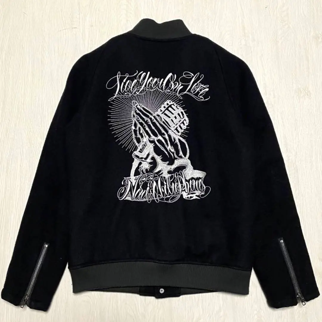 【新品未使用・希少品】Nine Microphones スタジャン NineMicrophones（ナインマイクロフォンズ）NYLON STADIUM JKT