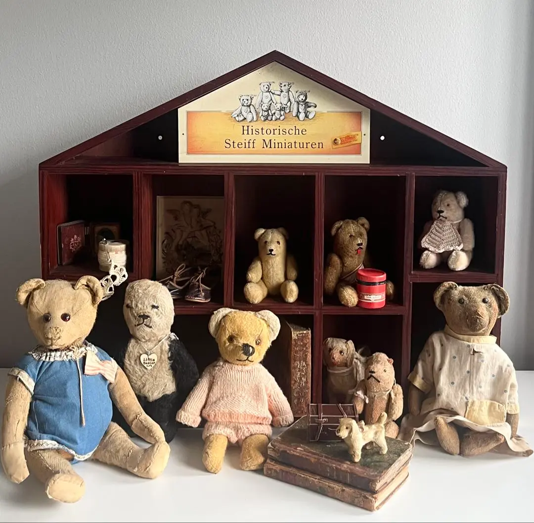 最終SALEU^ェ^U アンティーク♡ワンちゃん♡シュタイフ ハーマン シュタイフ社1954～'77年 ＊ 17cm ＊ 胸タグつき♪＊ 熟睡して