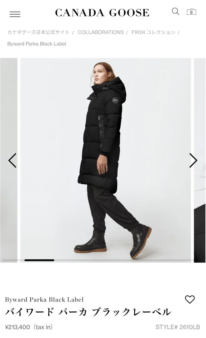 カナダグース　Byward Parka ブラックレーベル バイワード パーカ ブラックレーベル(2610LB)｜ギフト for Her
