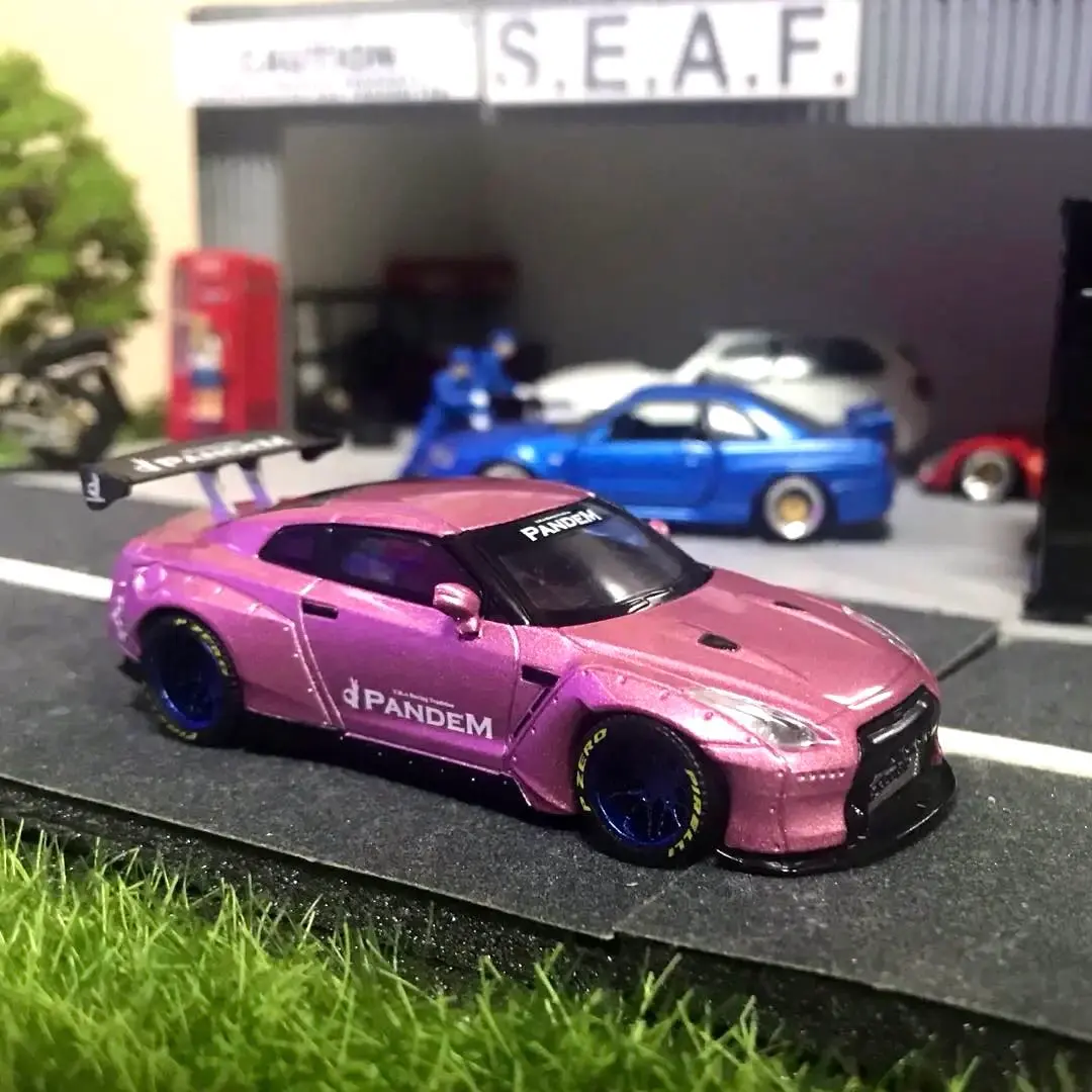 Thumbnail of Pandem GTR, metallic pink, dark blue wheels, yellow logo, custom