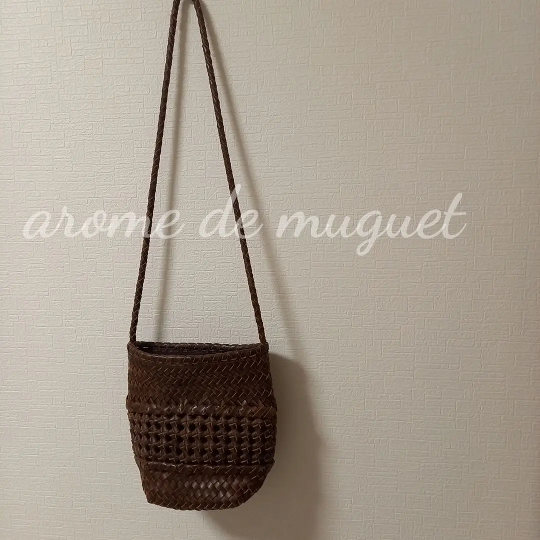 arome de muguet／アロマドミュゲ☆ リネン＆レザー 2WAYバッグ