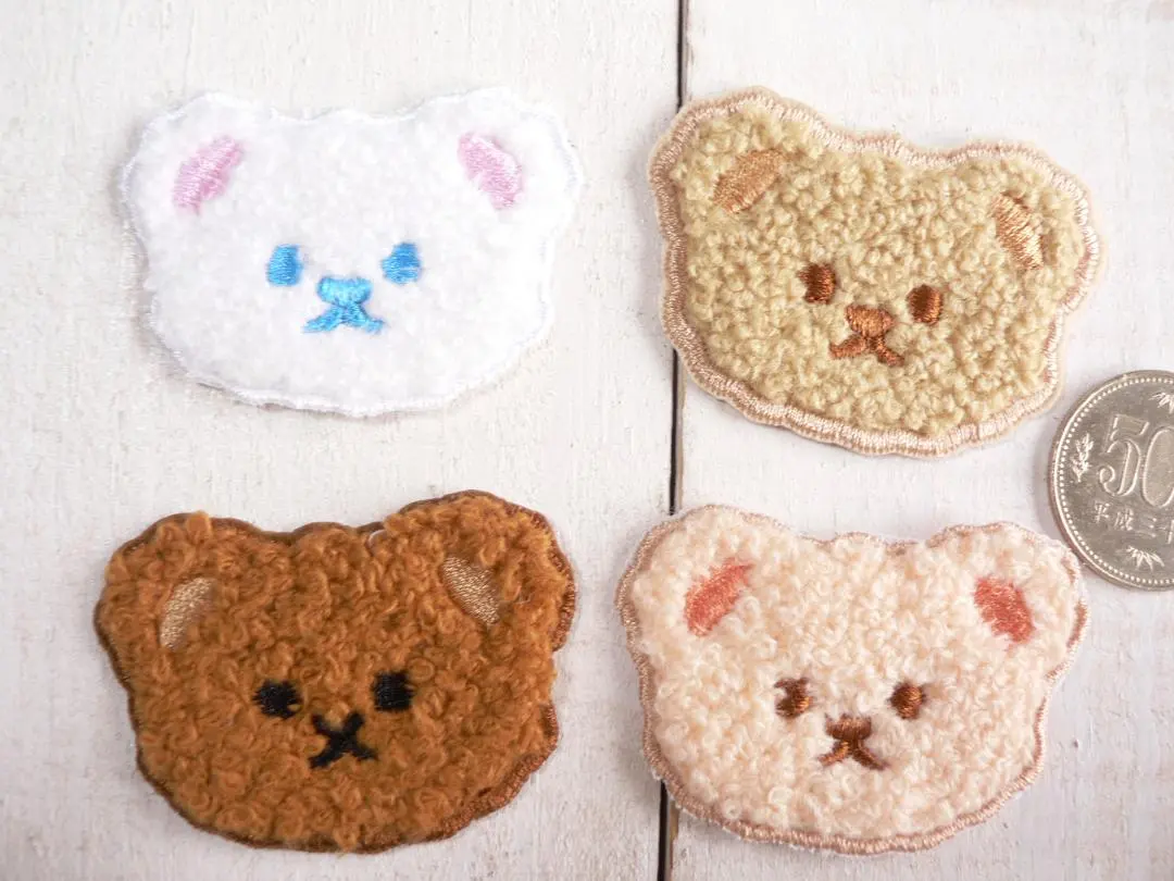 Thumbnail of 【Instant Purchase OK】Fluffy Bear 4 Colors x 1 Each Towel Iron-on Patch Applique