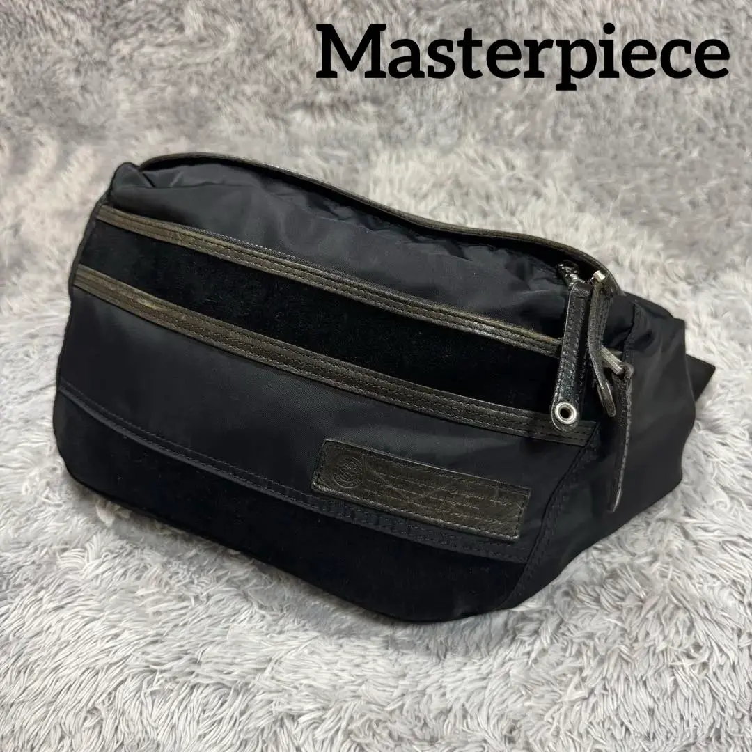 美品★masterpiece 傑作 側背包 斜背包 黑色 的縮圖