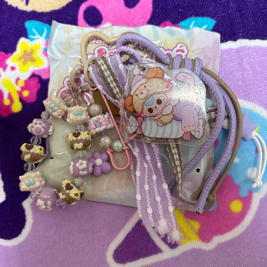 Thumbnail of babythree stuffed toy, babythree keychain, handmade beads