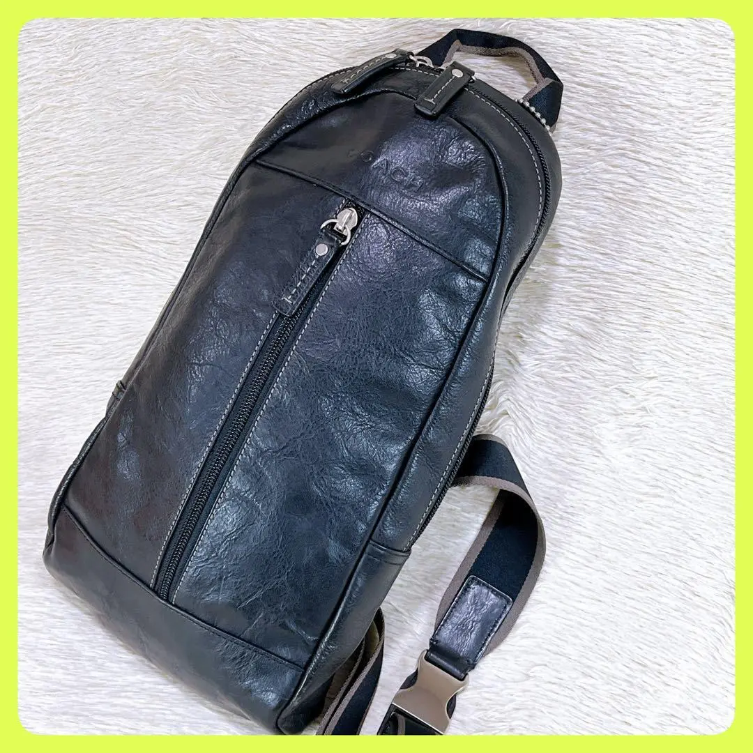 Thumbnail of ✨Excellent Condition✨ Coach COACH Black Genuine Leather Sling Bag Body Bag ✧