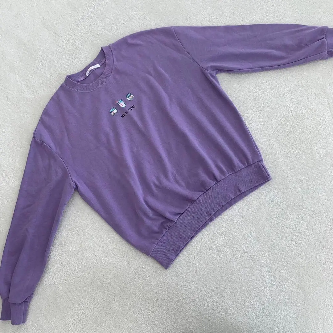 Thumbnail of SPINNS Sweatshirt Top, Purple, 100% Cotton, Cute