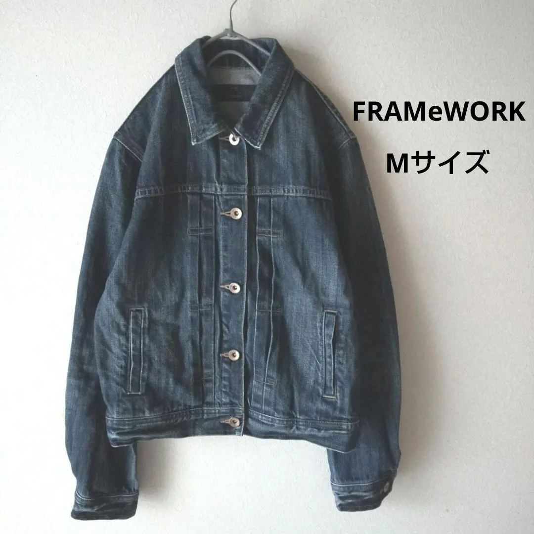 みんみん　FRAMeWORK　24ss デニムジャケット ブルー 36 2025年最新】FRAMeWORK カラー：ブルー Gジャン・デニム