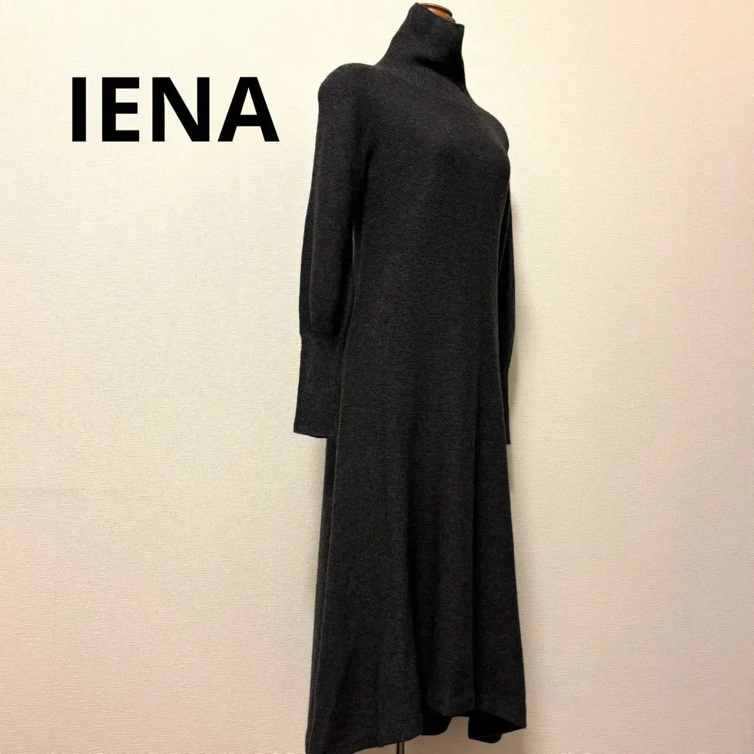Thumbnail of IENA Dark Gray Turtleneck Knit Dress Angora Wool