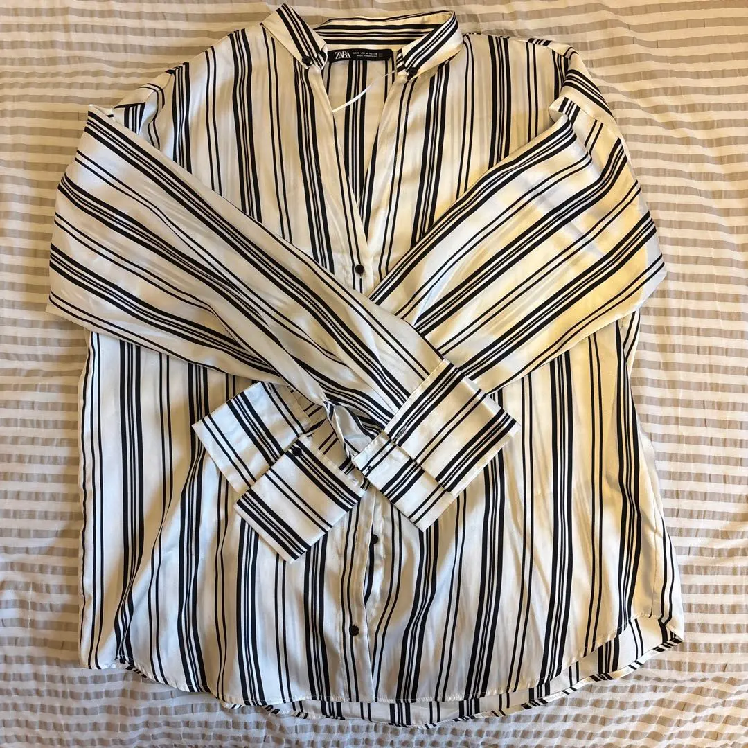 ZARA 男士襯衫 條紋 的縮圖