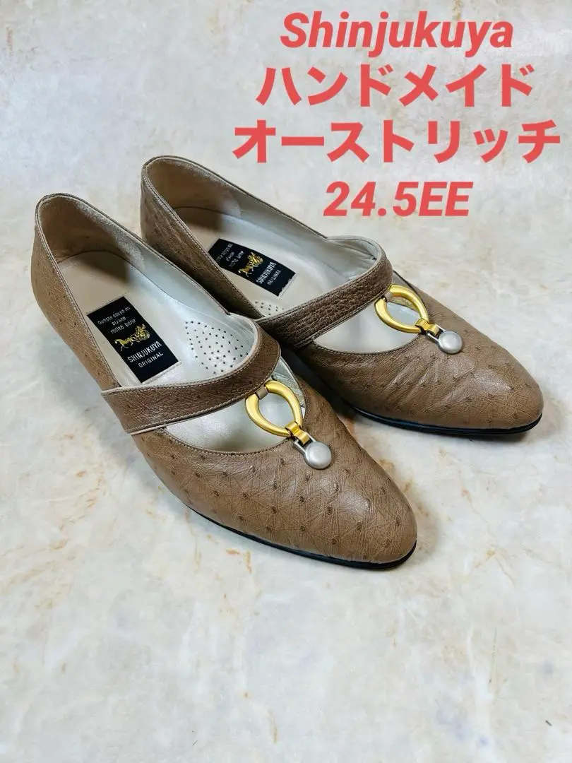 未使用品】新宿屋 オーストリッチ レザーサンダル ミュール 23EEE