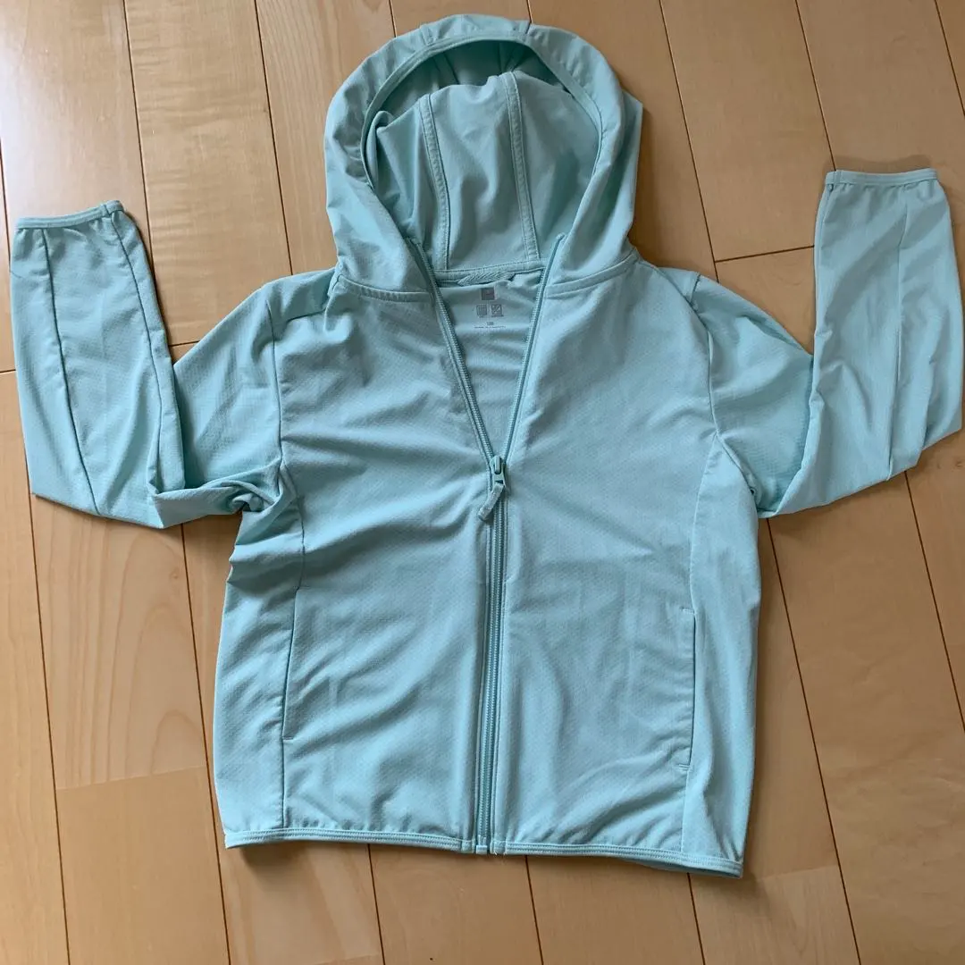 UNIQLO 全拉鍊 AIRism 連帽外套 薄荷綠 的縮圖
