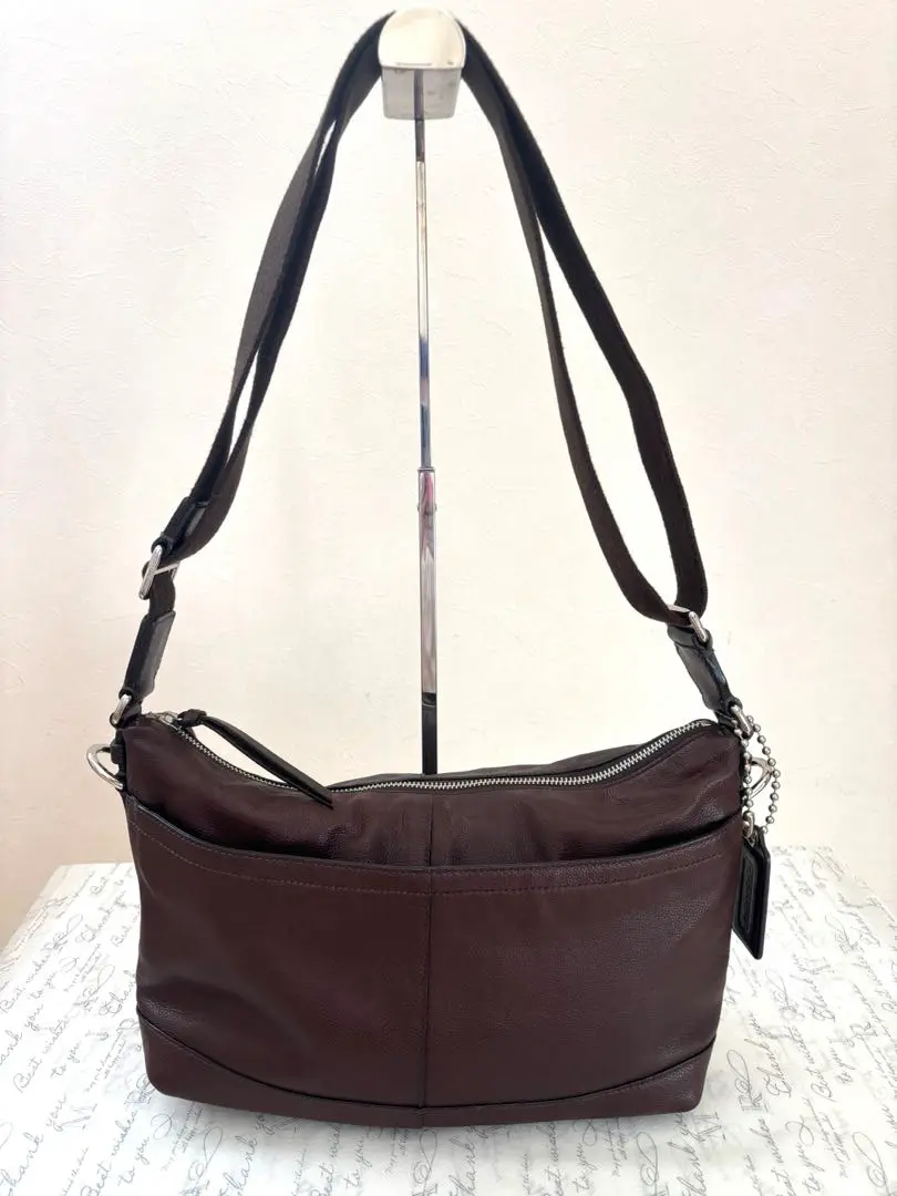 COACH レザー 70313 メッセンジャーバッグ 2way コーチ レンジャー 2way メッセンジャーバッグ レザー 黒 斜め