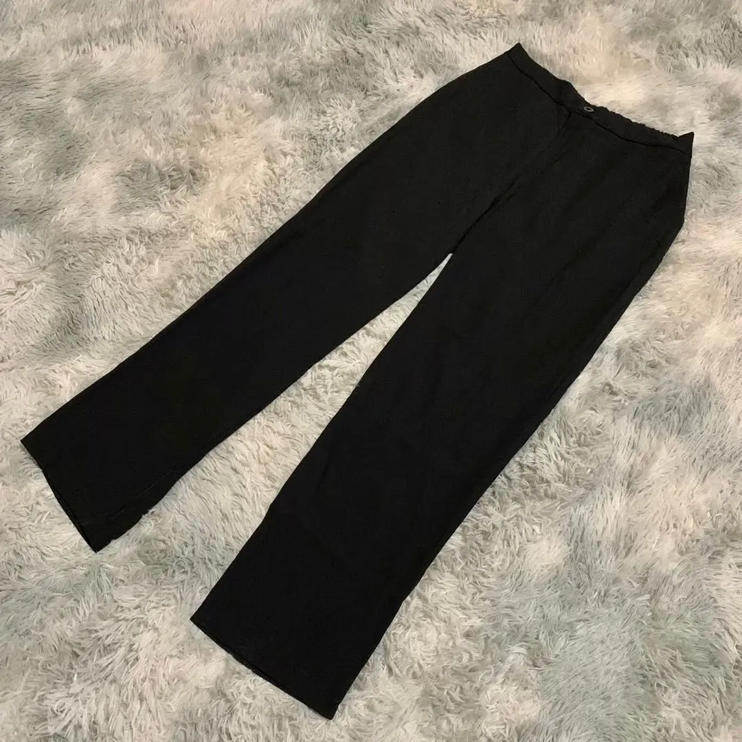 Thumbnail of F383 [No Brand] Black Straight Pants, Elastic Waist