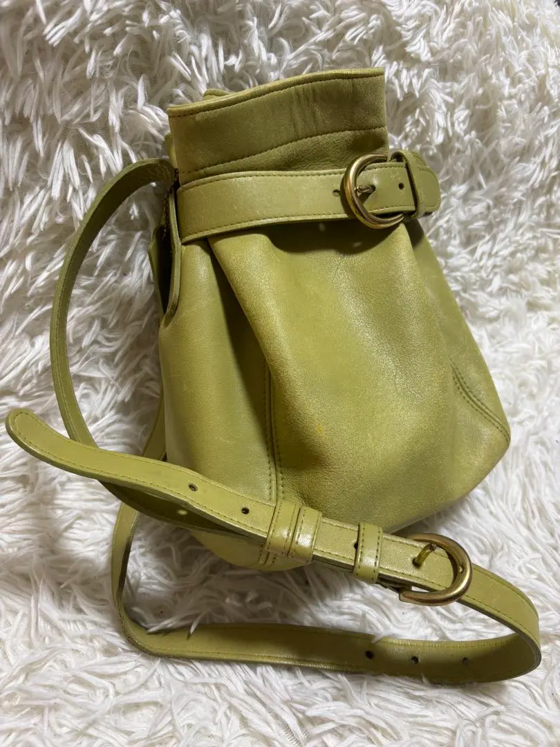 OLD COACH 希少色 黄緑 イエローグリーン 巾着 ショルダーバッグ