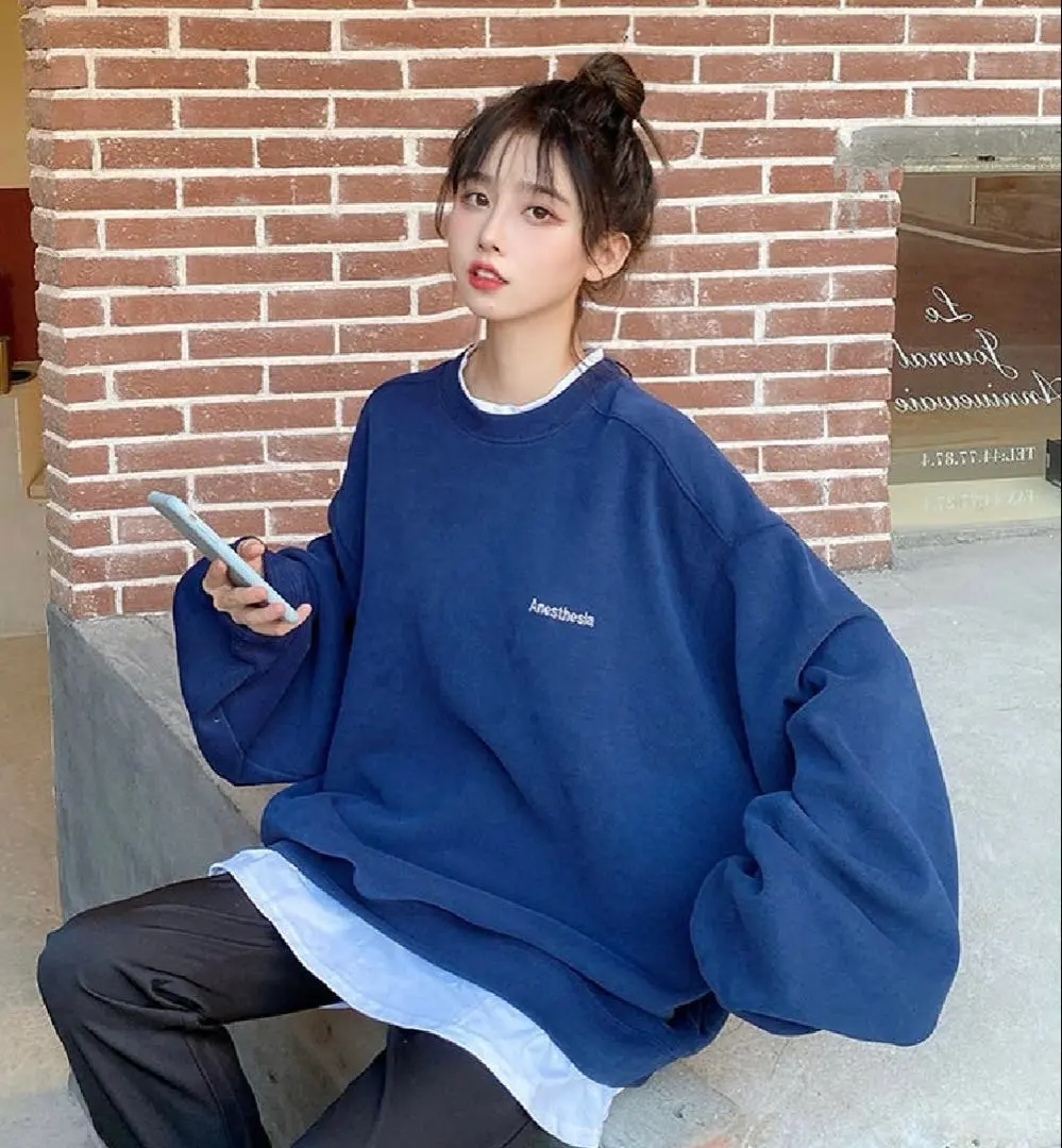 全新未使用 Anesthesish 層疊式運動衫 海軍藍 的縮圖