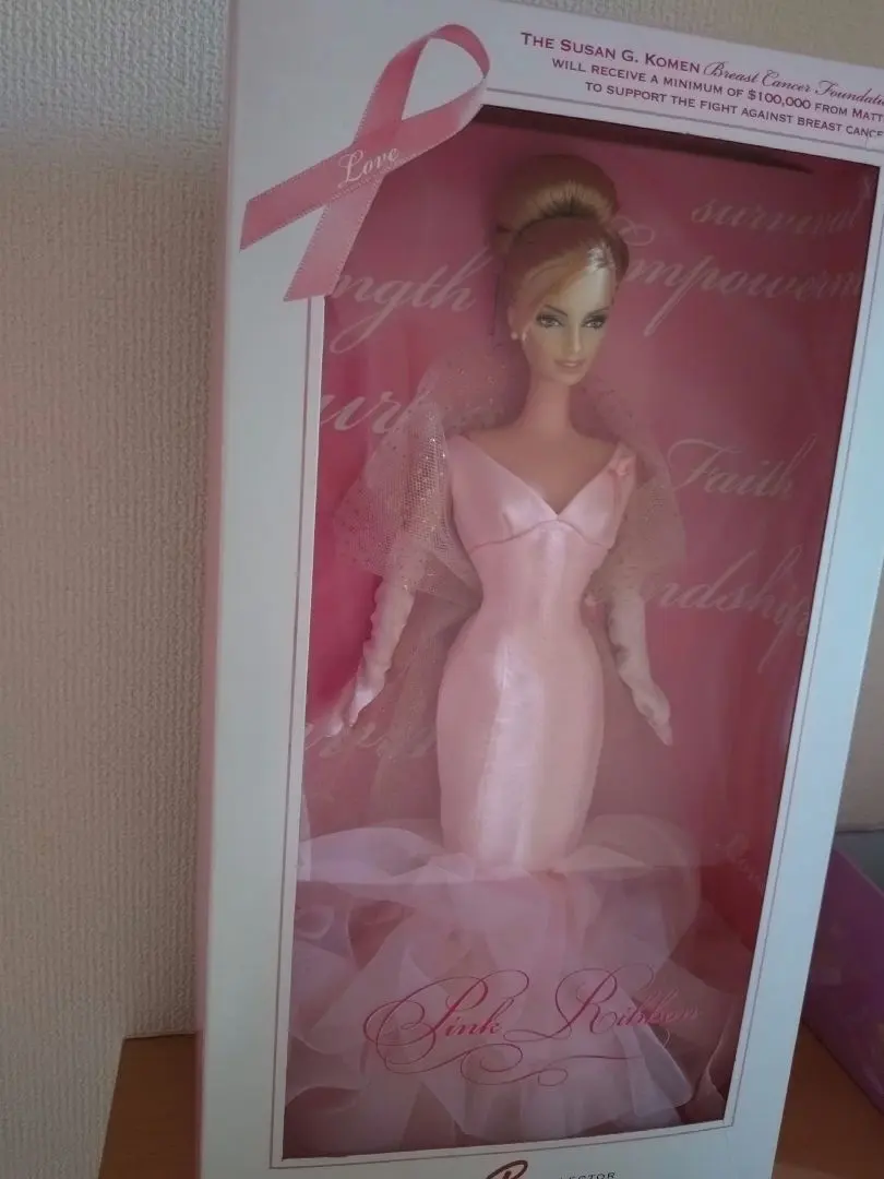 Thumbnail of Barbie doll, pink ribbon, new, rare