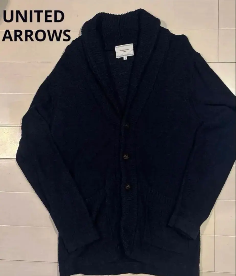 United Arrows 男士亞麻針織衫 海軍藍 S 尺寸 的縮圖