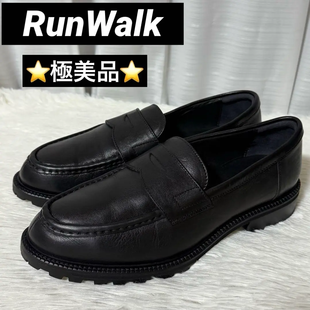 【極美品】アシックス　ランウォーク　コインローファー　黒　26.5 極美品】アシックス ランウォーク コインローファー 黒 26.5
