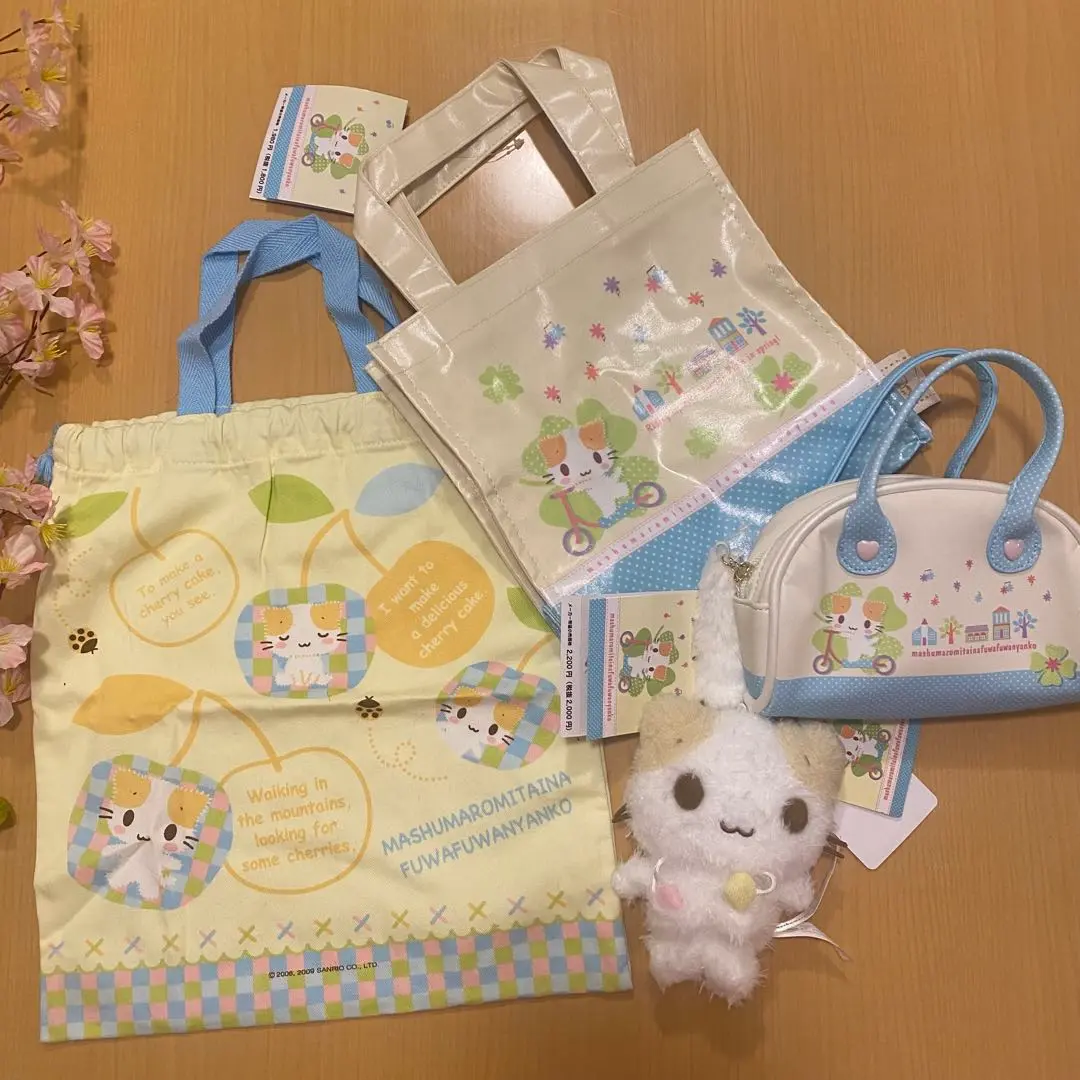 サンリオ マシュマロみたいなふわふわにゃんこ マスコット ポーチ 手提げバッグ サンリオ ねこの会 マシュマロみたいなふわふわにゃんこ バッグ