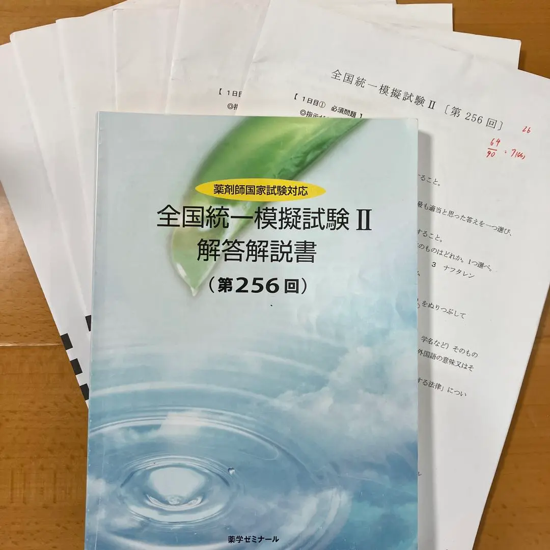 統一模擬試　256 解答解説書　薬剤師国家試験対応 薬ゼミ　薬学ゼミナール 薬学ゼミナール 薬剤師国家試験対応 全国統一模擬試験I/II 解答
