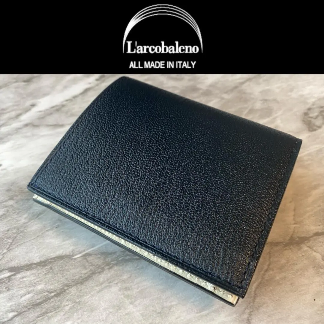 お値下げL'arcobaleno ブラック 二つ折り財布 ラルコバレーノ 二つ折りウォレット 二つ折り財布 L'arcobaleno