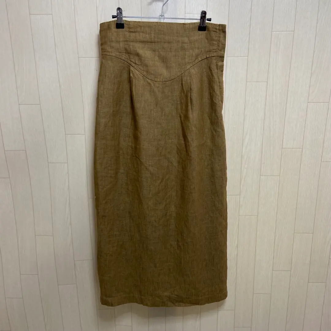 Thumbnail of Audrey and John Wad Linen Canvas High Waist Long Skirt