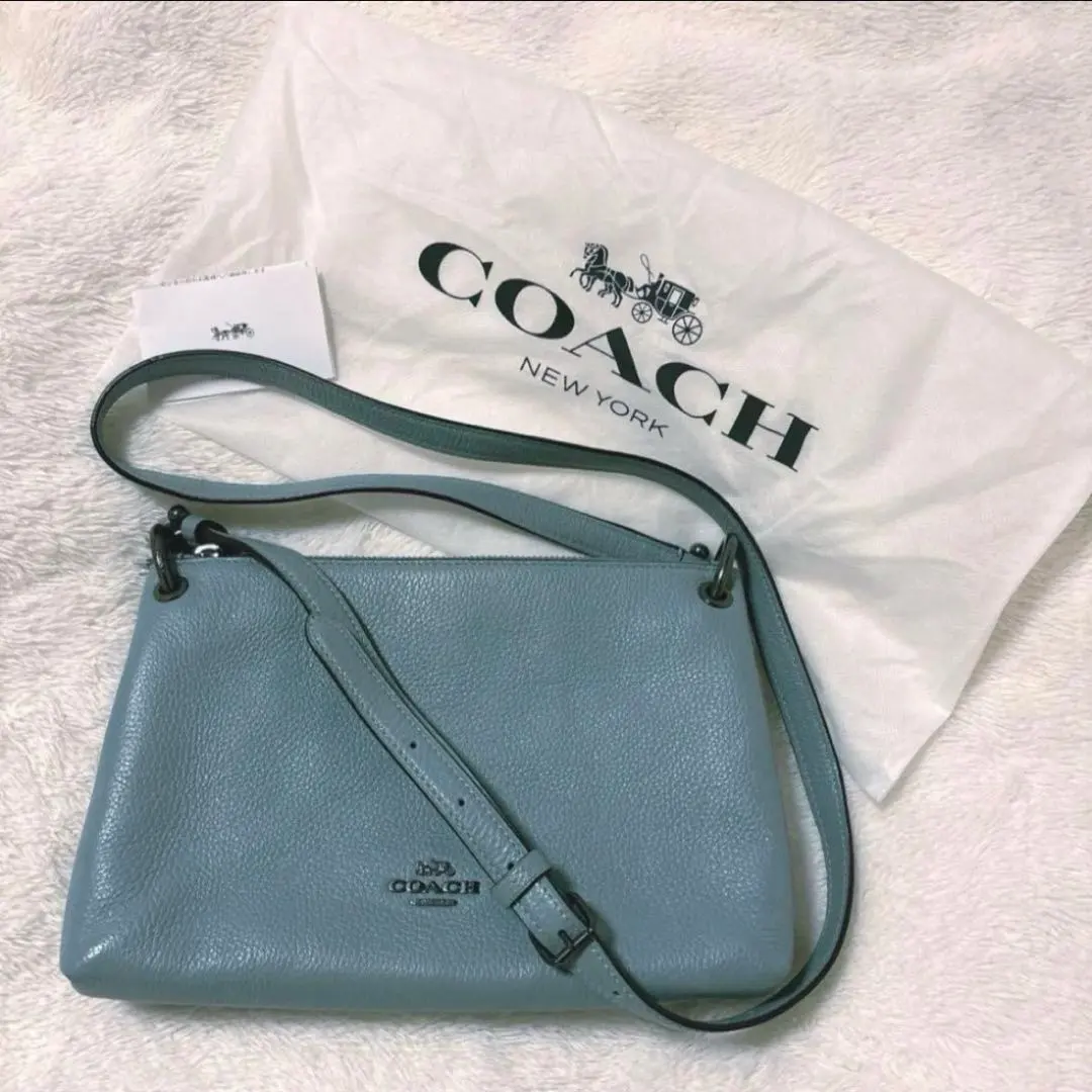 極美品 COACH 真皮 肩背包 雙層式 斜背包 的縮圖