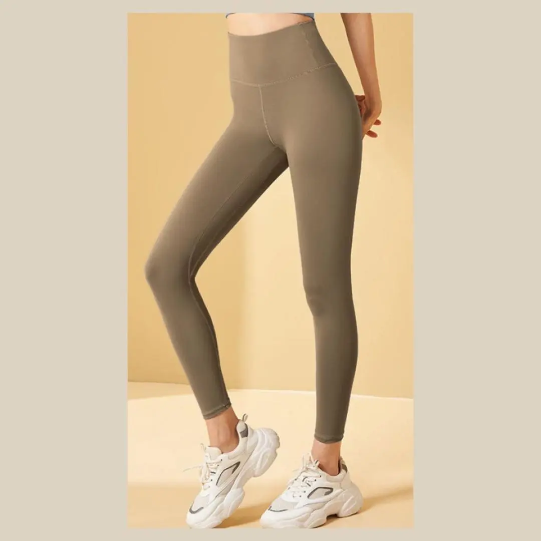 Thumbnail of S Yoga Wear Ivory Cocoa Brown Leggings Fitness Yoga