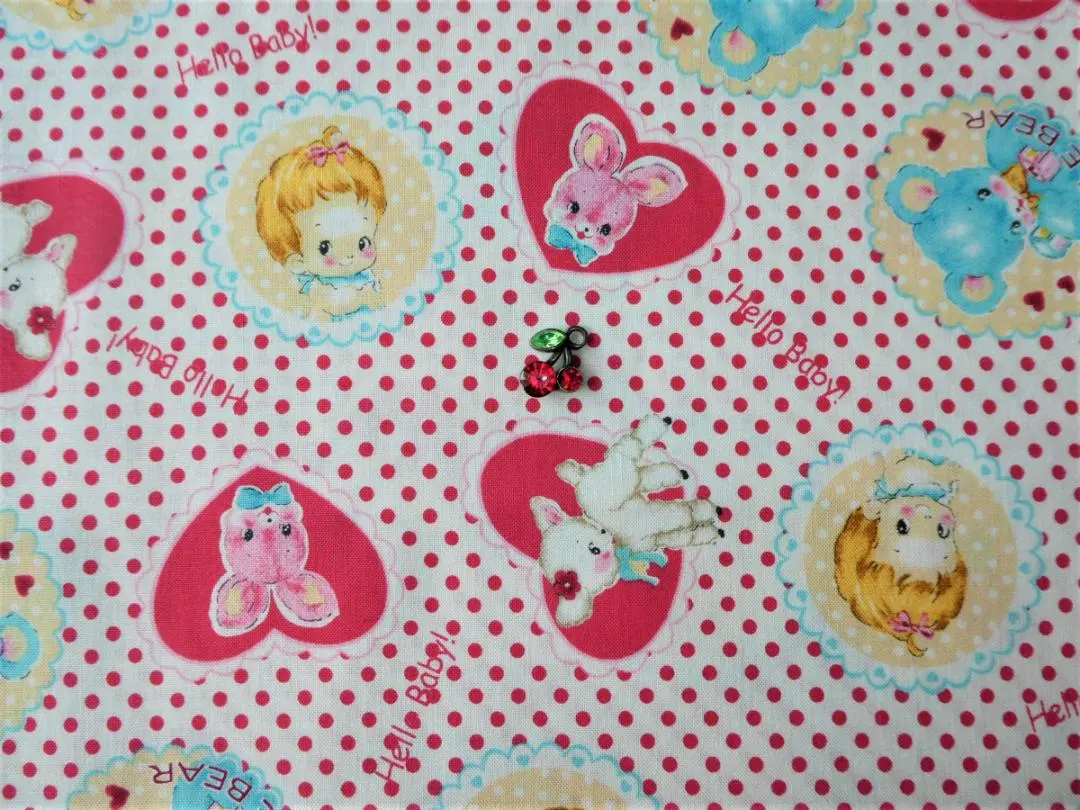 Thumbnail of Lucian Hello Baby Dot Fabric, Natural Color ☆ Retro Baby Animals