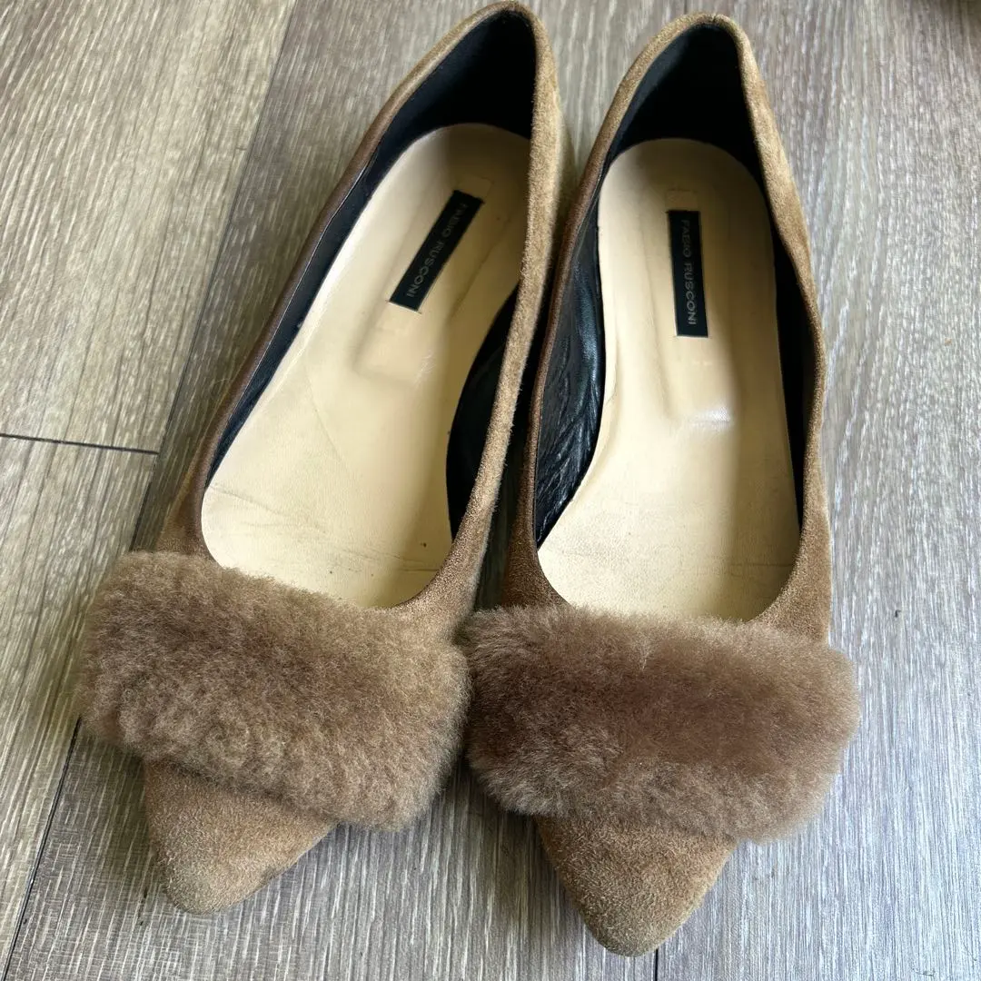 Thumbnail of FABIO RUSCONI ★ Suede Fur Flat Shoes 37