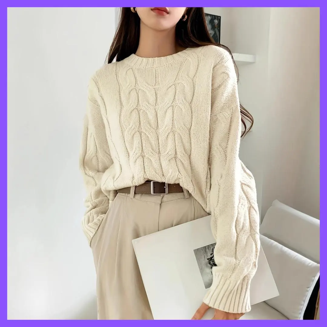 Thumbnail of Cable Knit Crew Neck Sweater