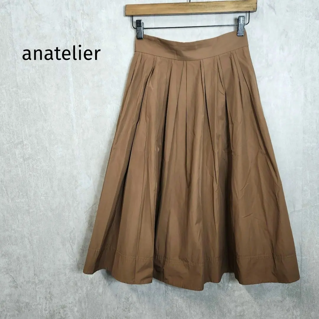 Thumbnail of Anatelier [S] Pleated Skirt Brown Made in Japan a6531