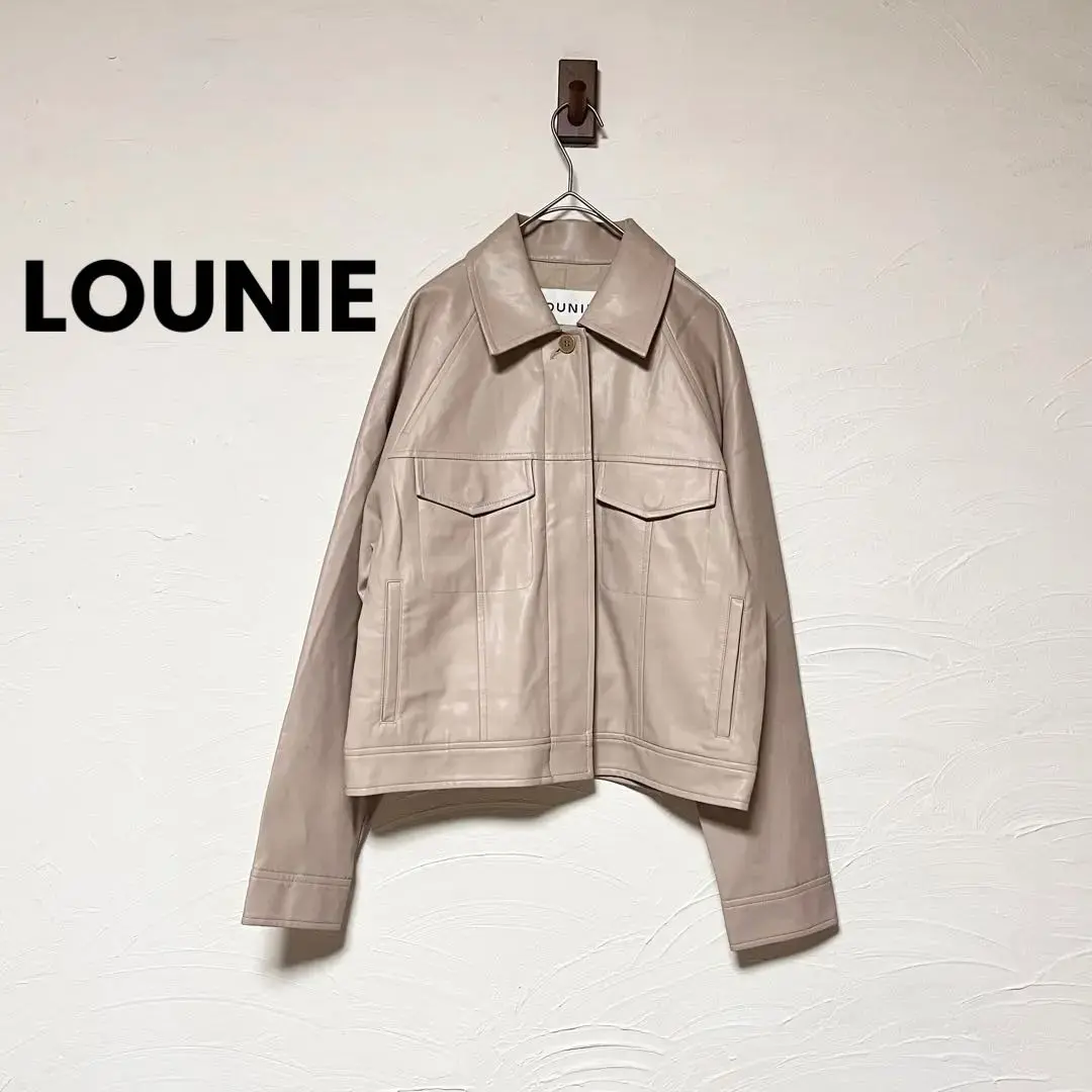 【美品】Lounie ラムレザージャケット　キャメル 38 2025年最新】ルーニィ レディース レザージャケット・ライダース