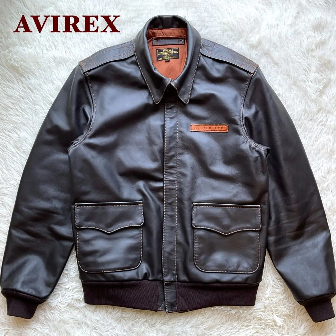 AVIREX 羊革 カーコート カバーオール レザージャケット 美品希少L✨ AVIREX レザージャケット カバーオール カーコート 羊革