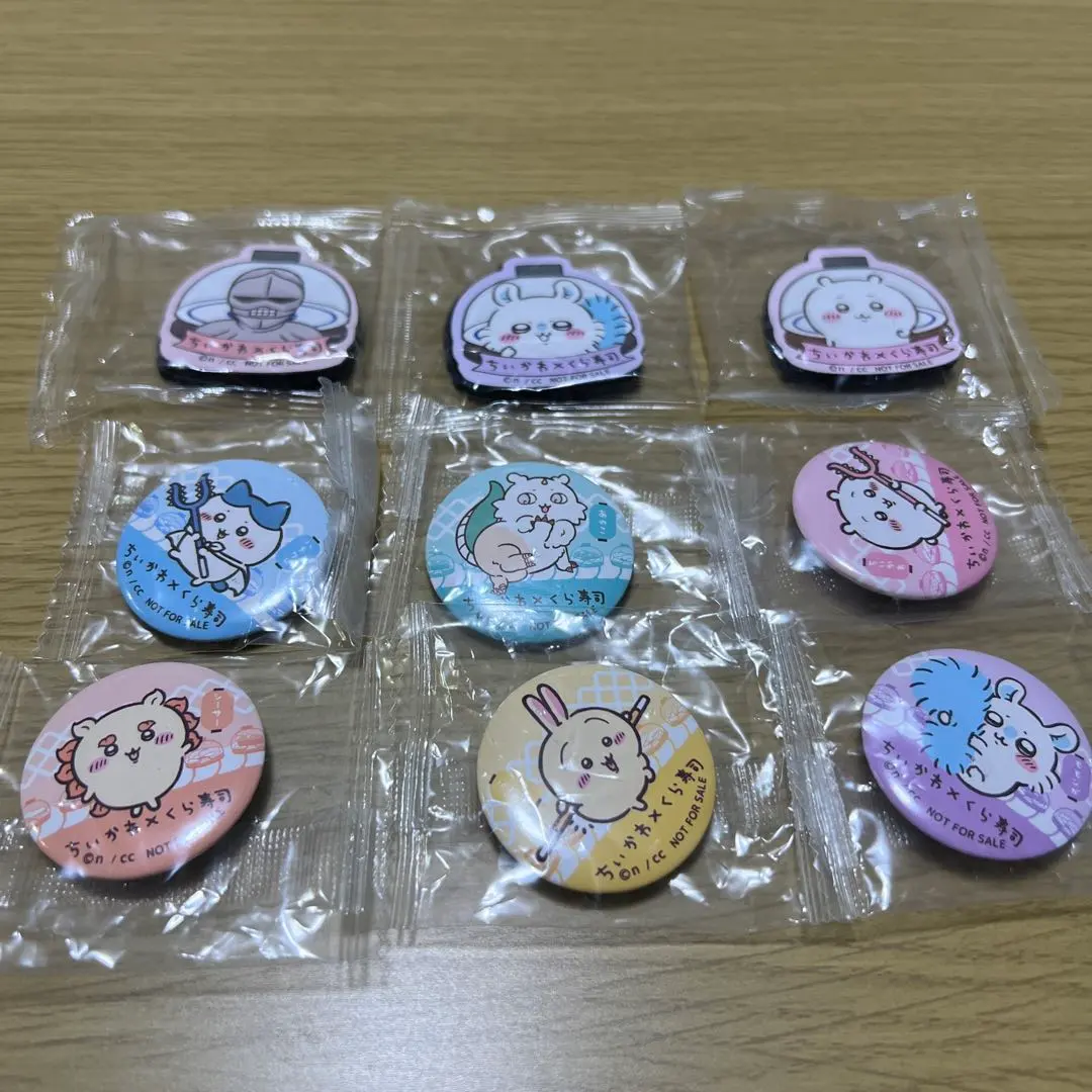 Thumbnail of Kura Sushi Chiikawa Can Badges (6), Magnet Set (3 bags)