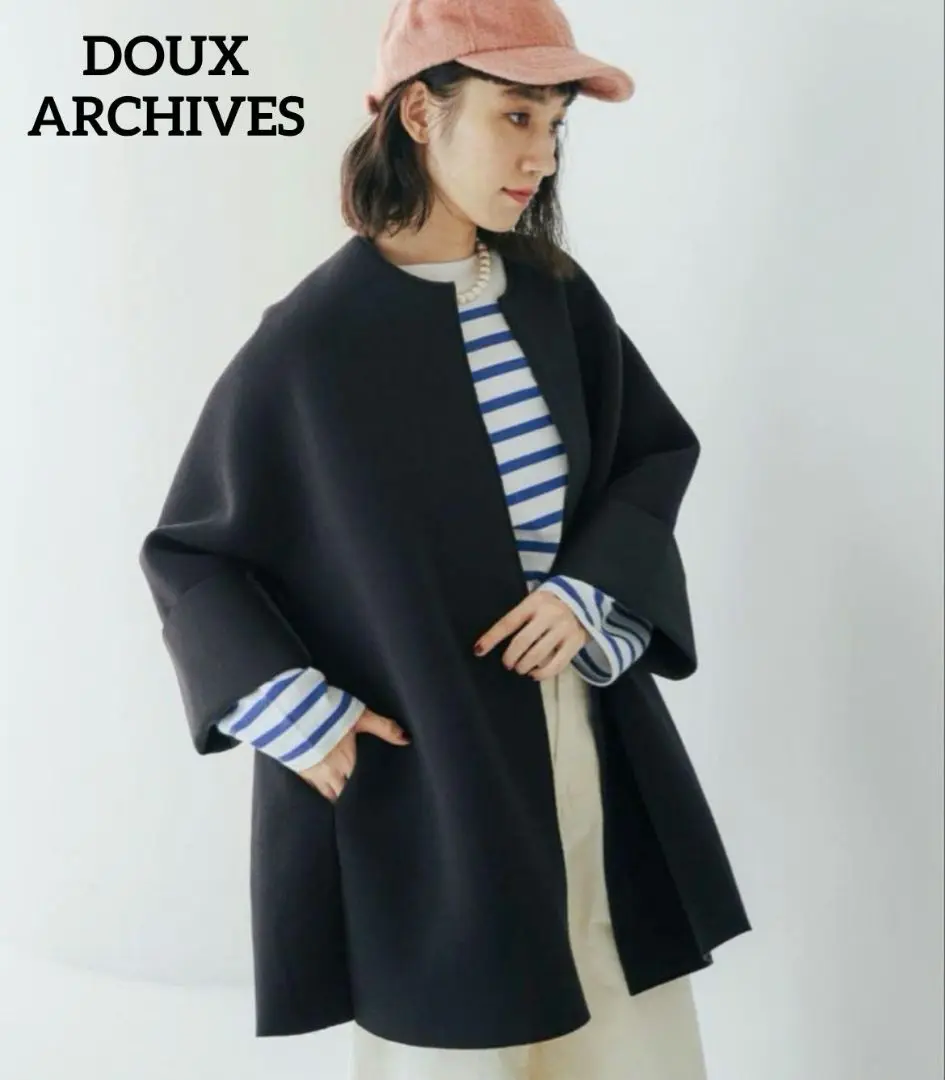 DOUX   ARCHIVESボンディングミドルコート web限定】ボンディングミドルコート（ノーカラーコート）｜DOUX