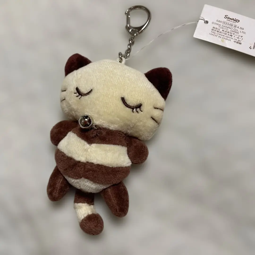 サンリオ　ねむっこにゃ〜ご　マスコットキーホルダー　新品　90年代 平成レトロ ねむっこにゃ〜ご ぬいぐるみマスコットキーチェーン