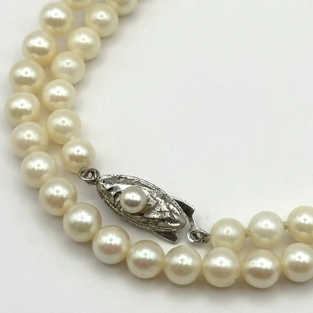 Thumbnail of Baby Pearl Necklace Genuine Pearls Approximately 5.0mm - 5.4mm SILVER
