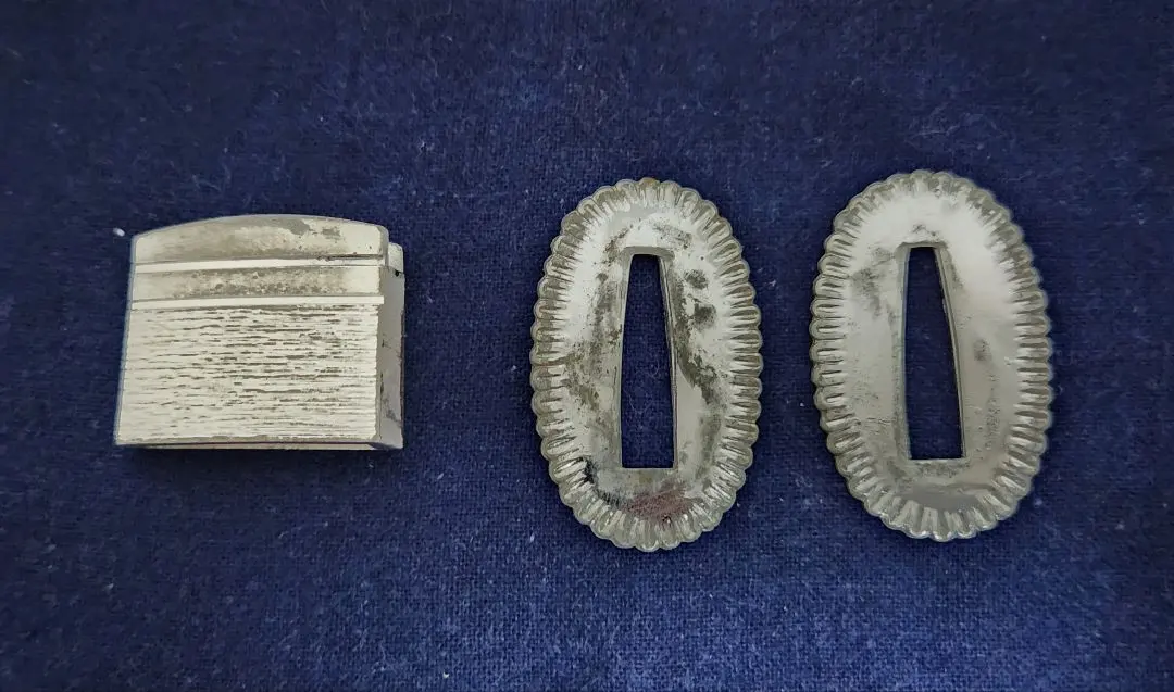 銀製はばき・切羽 楽天市場】はばきセット 切羽 銅製 黒メッキ 日本刀装具 : 王様